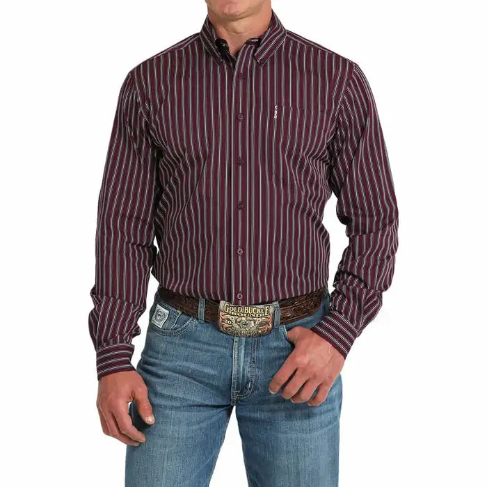 Cinch | Purple Stripe Modern Fit LS Shirt