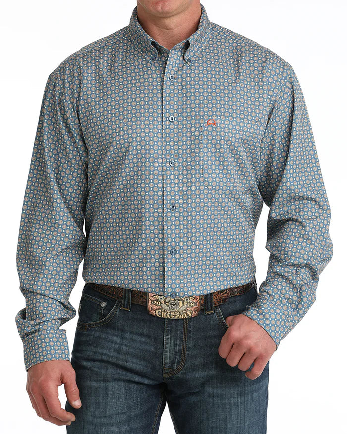 Cinch | Arenaflex Blue Geometric LS Shirt