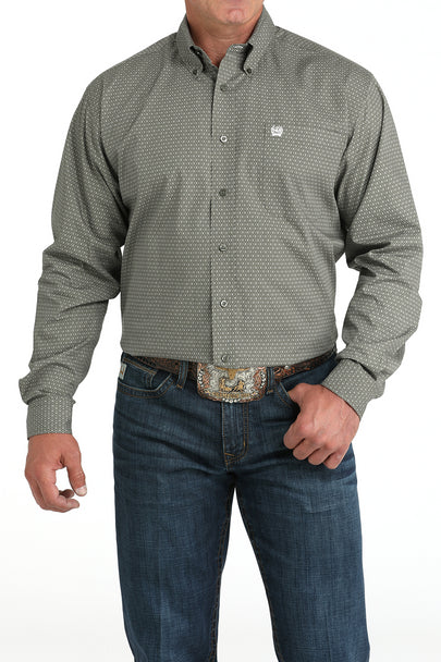 Cinch | Classic Olive Print LS Shirt