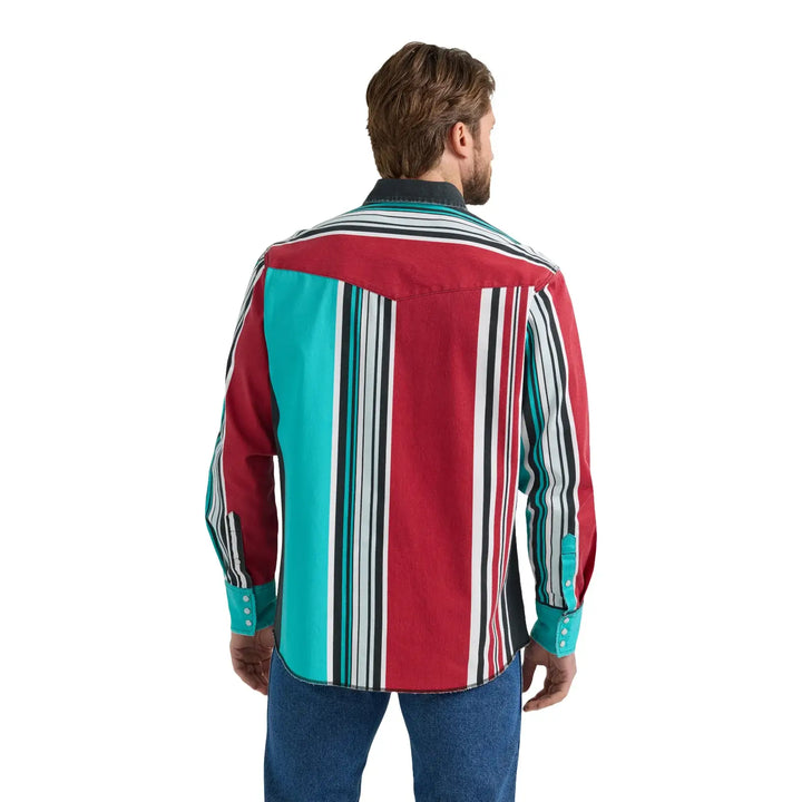 Wrangler | Vintage Multicolor Western LS Shirt Back View