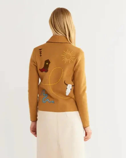 Pendleton | Ladies Western Buckskin Cardigan Back View