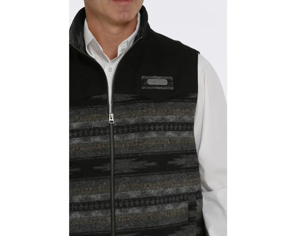 Cinch | Concealed Carry Navy Wooly Vest Close Up