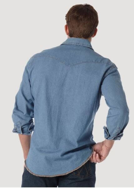 Back View Wrangler | Denim Western Workshirt LS Shirt