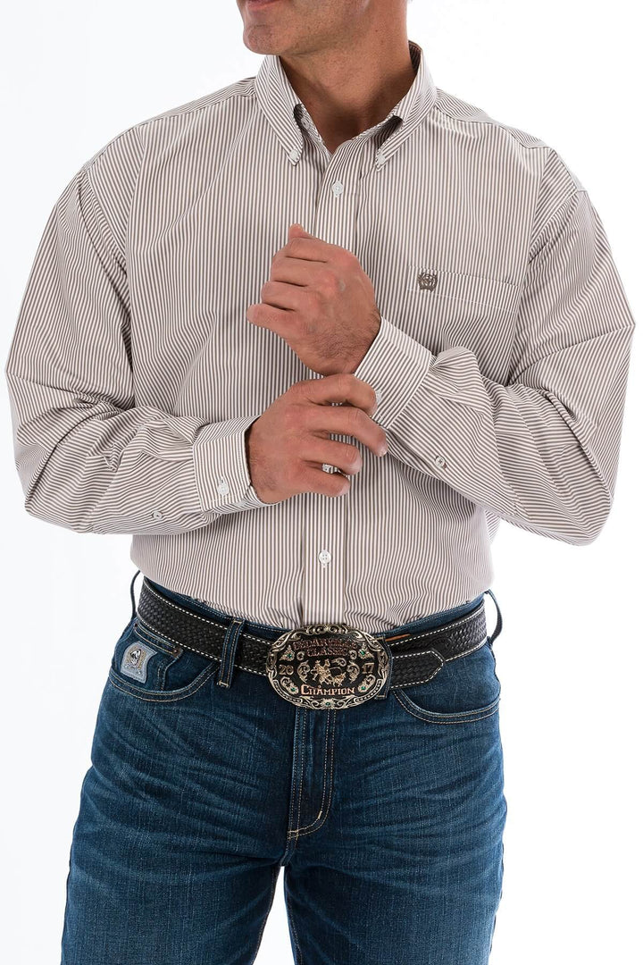 Cinch | Khaki Stripe LS Shirt