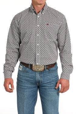 Cinch | Classic Diamond Print Button-Down LS Shirt