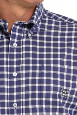 Cinch | Classic Vintage Purple Plaid LS Shirt Close Up