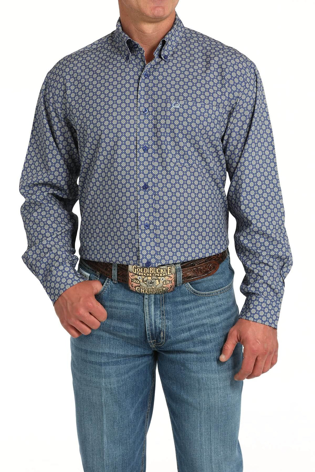 Cinch | Arenaflex Royal Blue Print LS Shirt