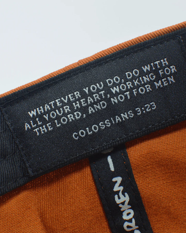 Broken-Bow | Orange Clay Snapback Cap | Bible Verse