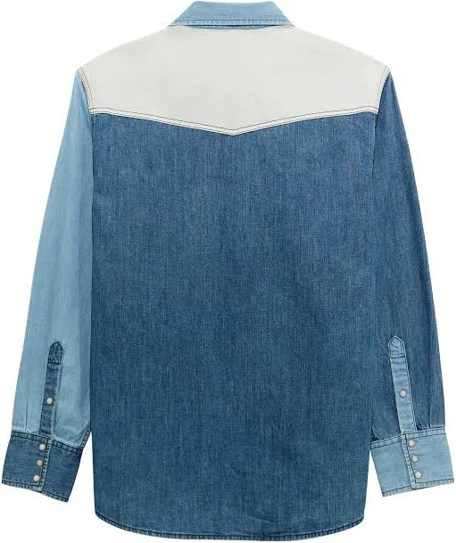 Wrangler | Vintage-Inspired Denim Block Western LS Shirt