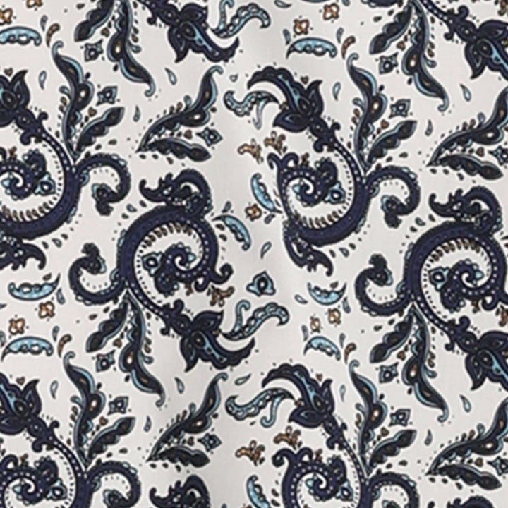Close detail of print pattern Wrangler | 20X Competition Blue Print Shirt