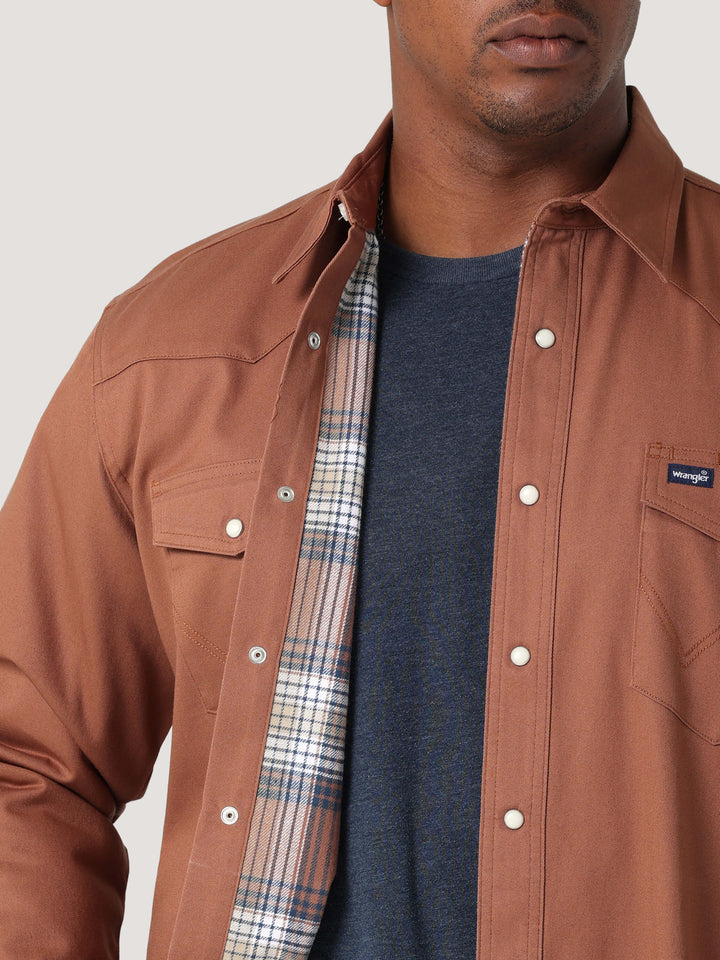 Wrangler | Brown Flannel Lined Workshirt