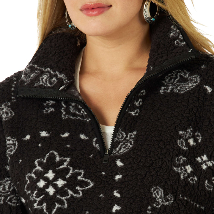 Wrangler | Ladies Retro® Americana Black Sherpa Pullover