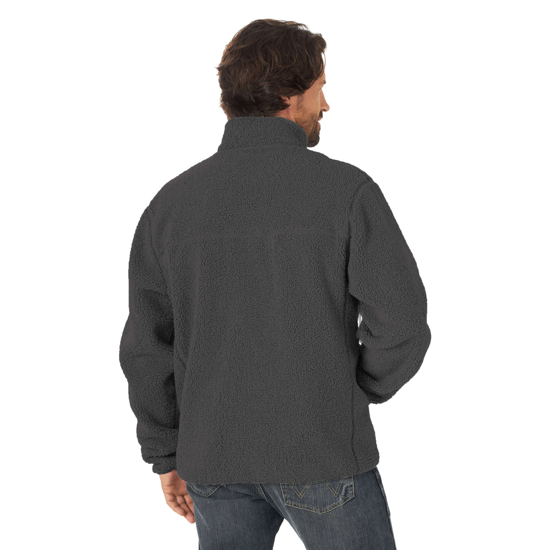Back view Wrangler | Charcoal Multi Pocket Sherpa Jacket