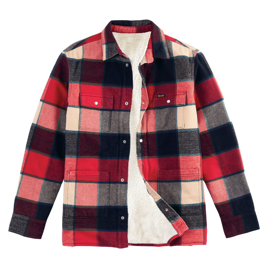 Wrangler | Boys Sherpa Lined Flannel Shirt Jacket