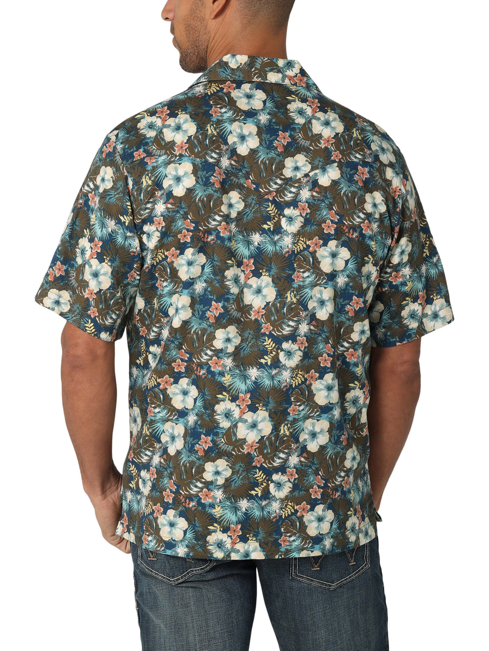 back Wrangler | Coconut Cowboy Green Floral SS Shirt