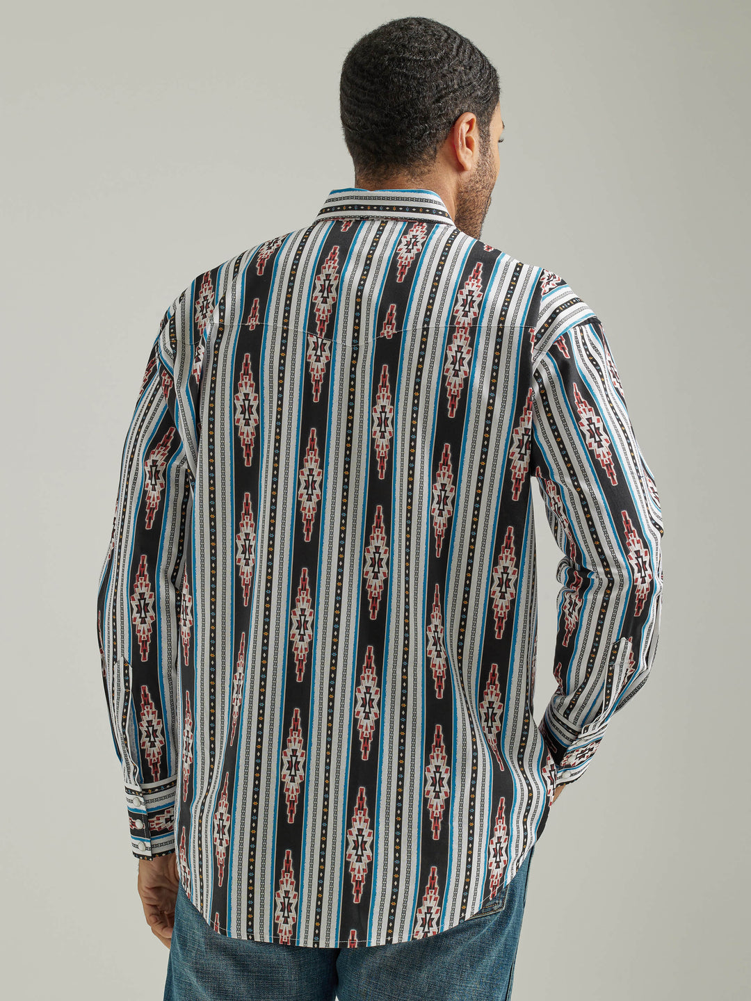 back view Wrangler | Checotah® Western LS Multi Shirt