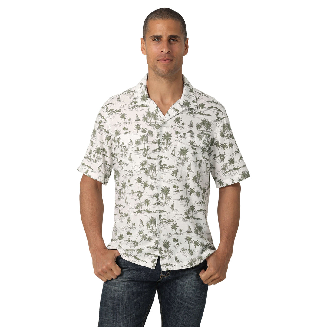 front view of white Coconut Cowboy shirt