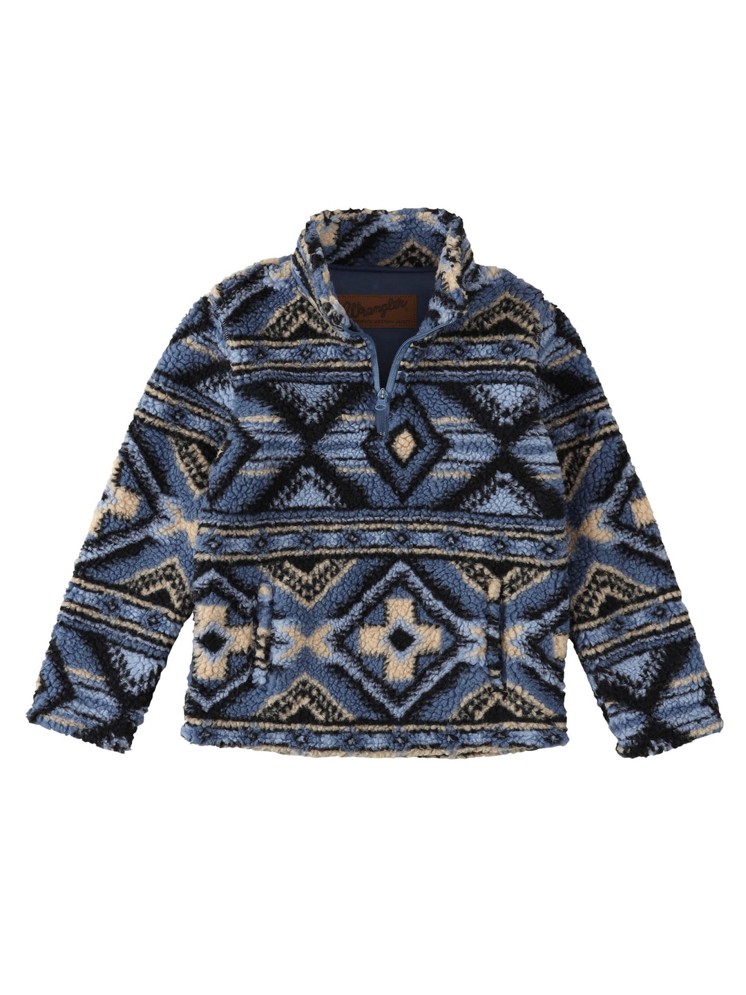 Wrangler | Boys 1/4 Zip Blue Sherpa Pullover