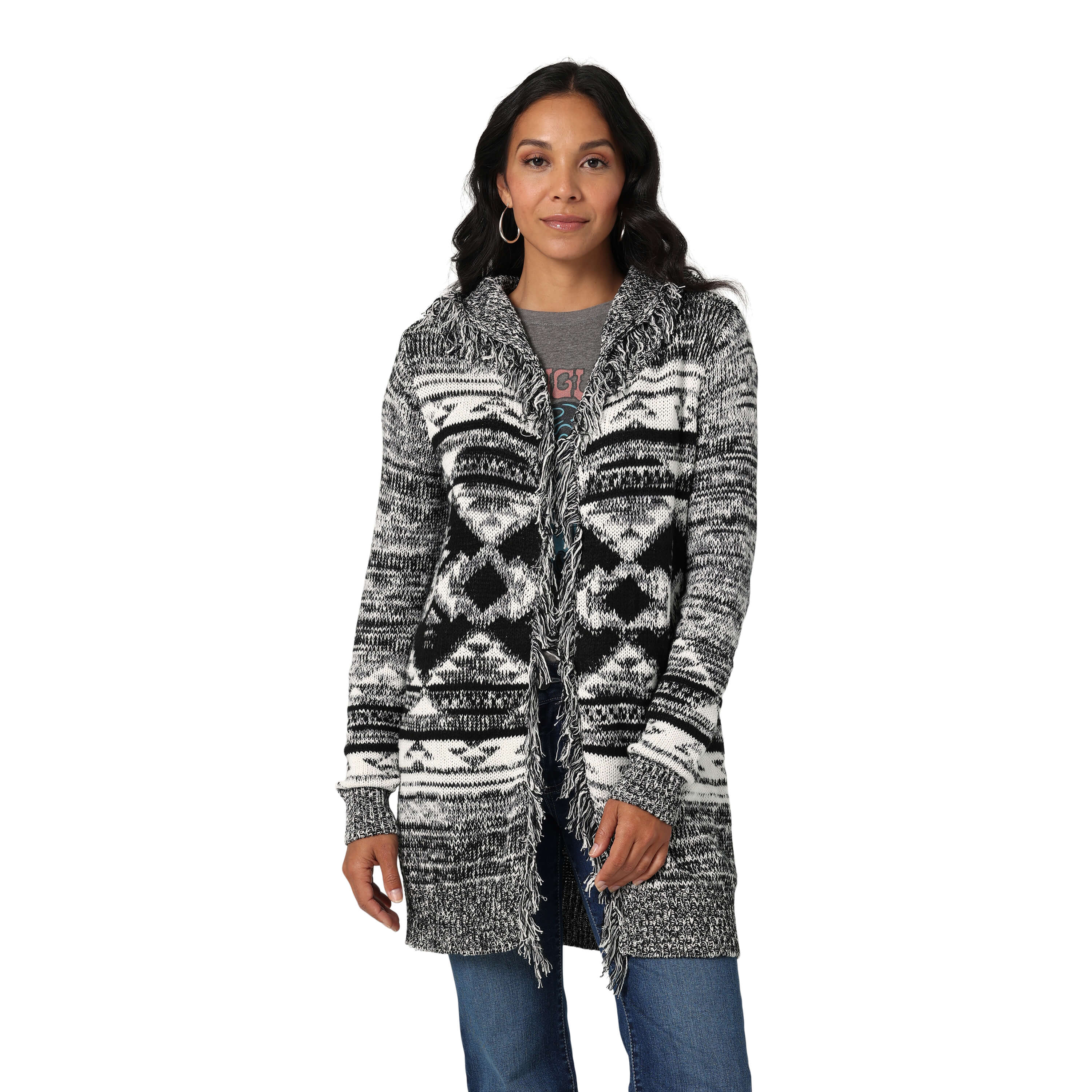 Wrangler | Ladies Retro® Americana Black/White Cardigan – Outpost ...