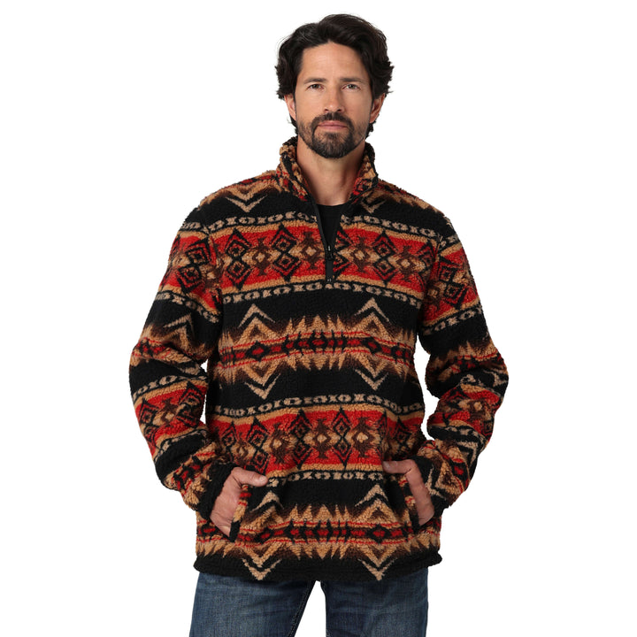 front view Wrangler | 1/4 Zip Cappuccino Sherpa Pullover