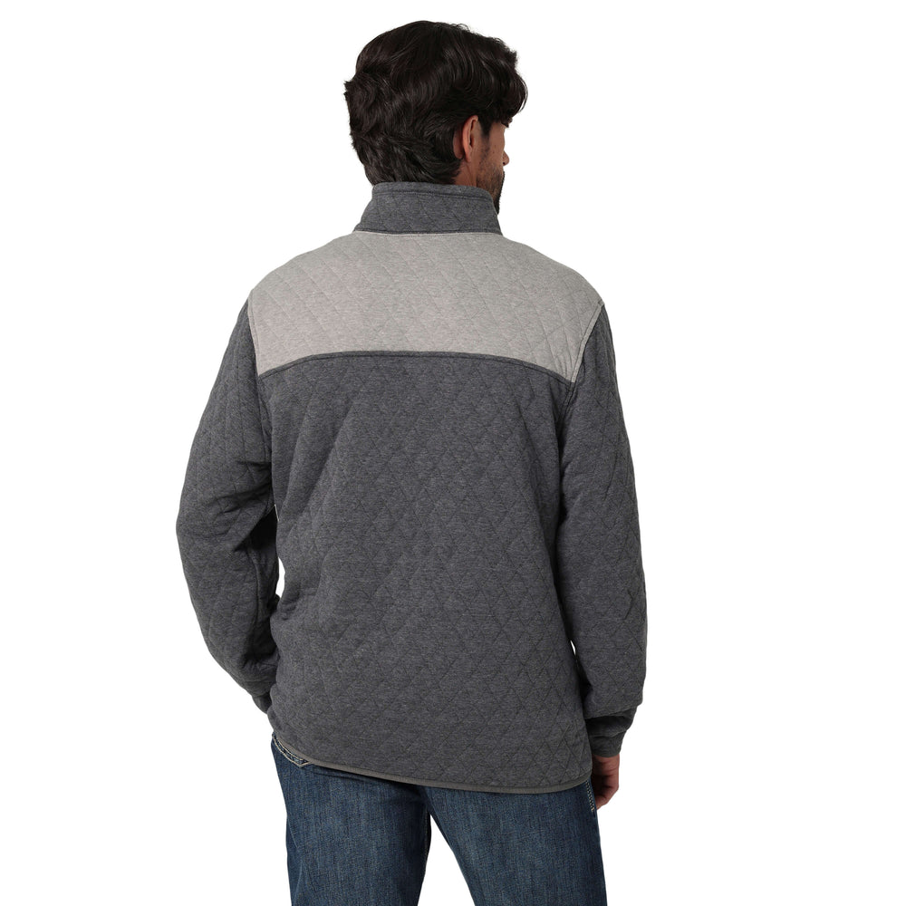 Back View Wrangler | 1/4 Snap Grey Pullover