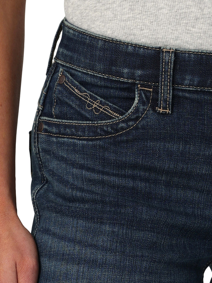 front pocket detail Wrangler | Jade Mid-Rise Relaxed Jean