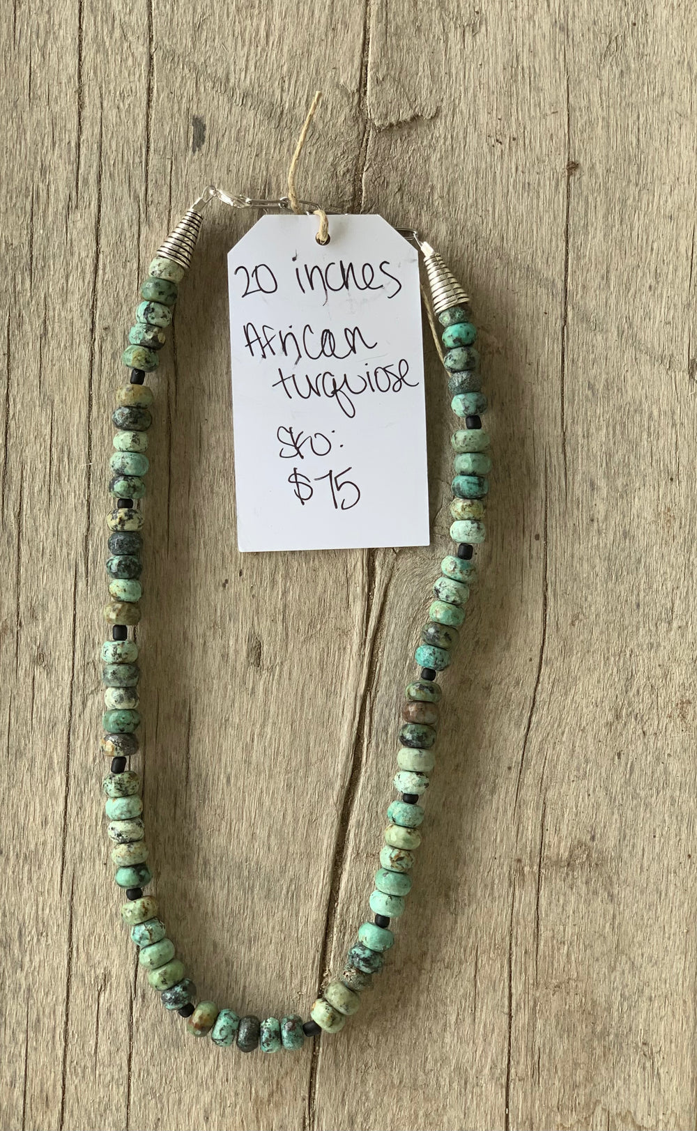 Length 20” | African Turquoise Beaded Necklace