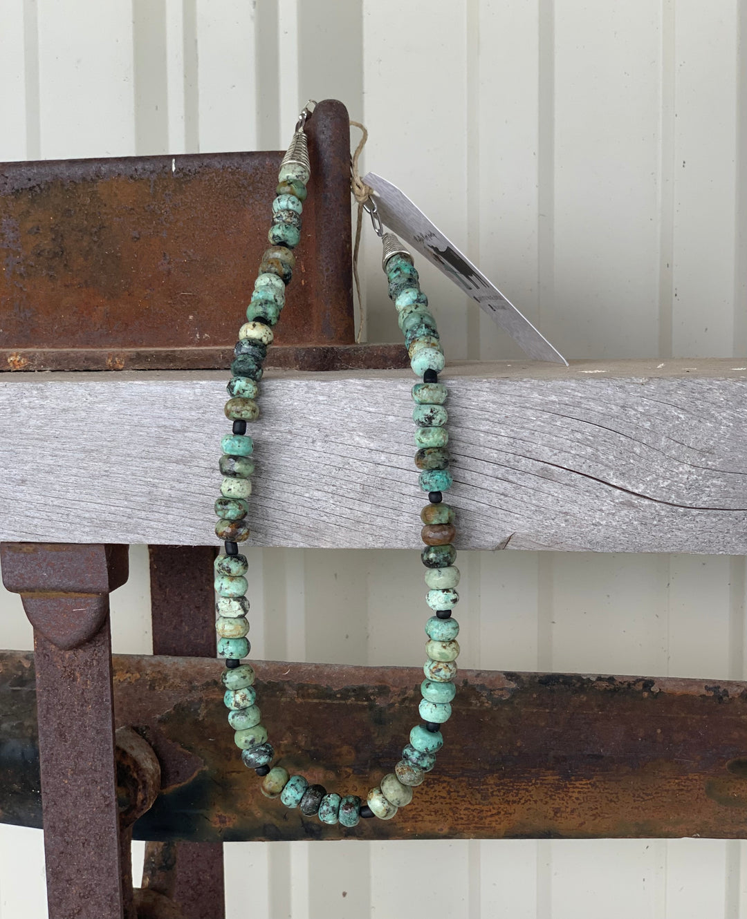 Length 20” | African Turquoise Beaded Necklace