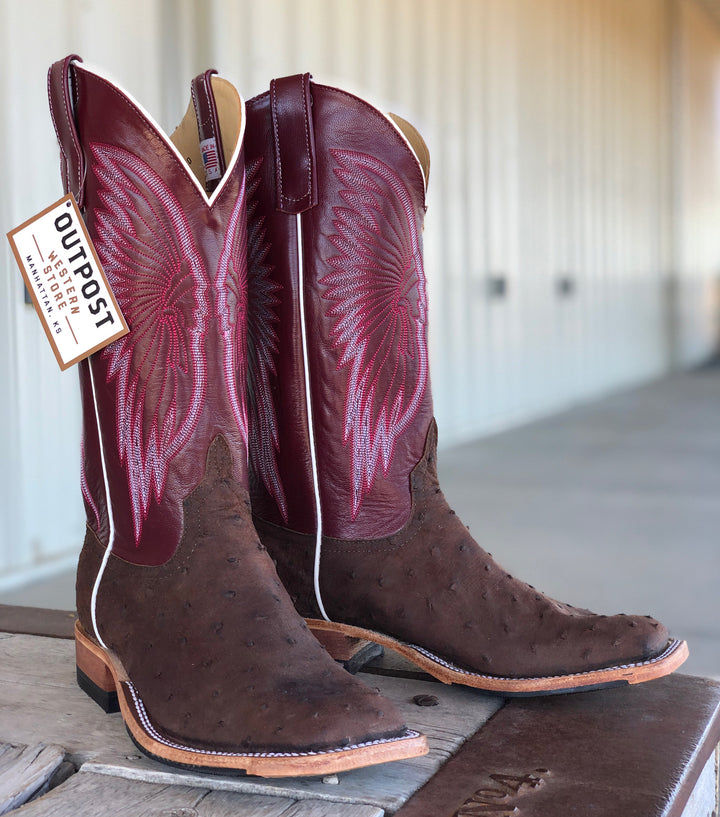 Anderson Bean | Kango Tobacco Mojave Full Quill Ostrich Boot