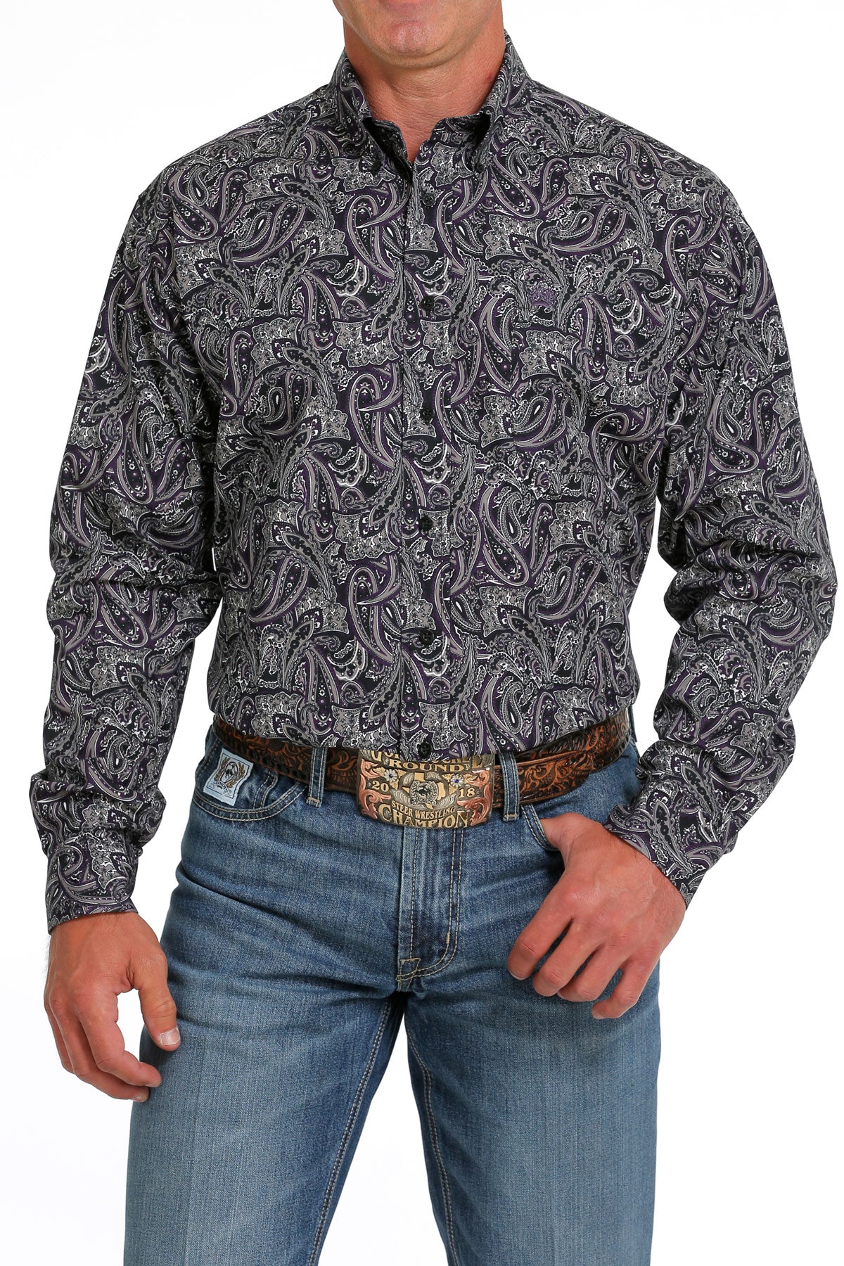 Cinch purple 2025 paisley shirt