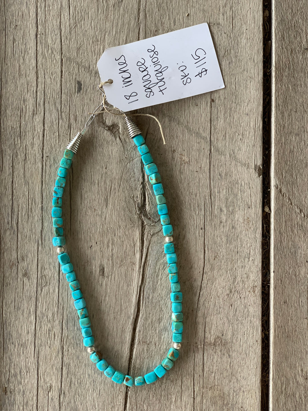 Rustic Rose Jewelry | 18” Square Turquoise Necklace