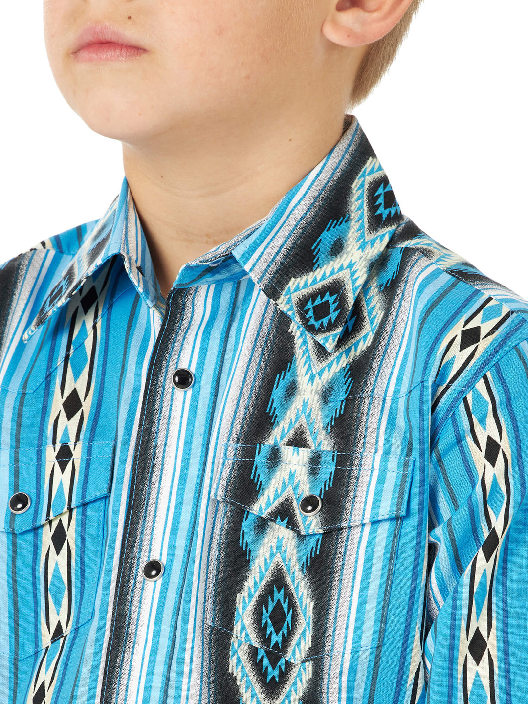 pocket view Wrangler | Boys Blue Checotah LS Shirt