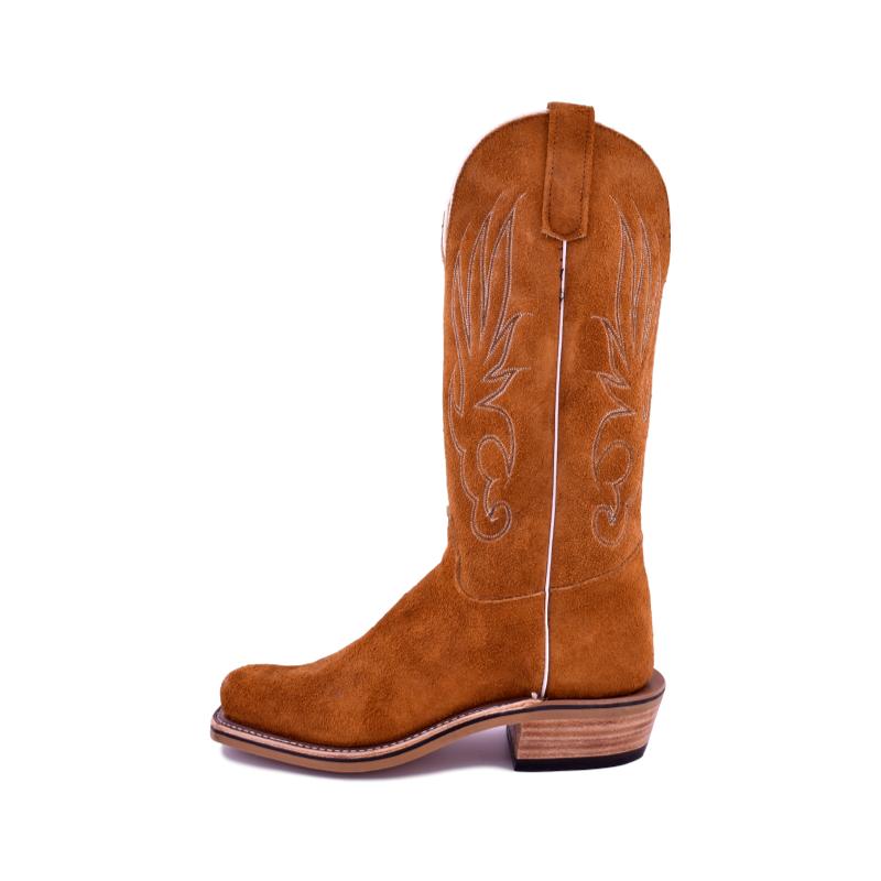 Side view Olathe Boot Co. | All-Over Rust Crazy Horse Roughout Boot