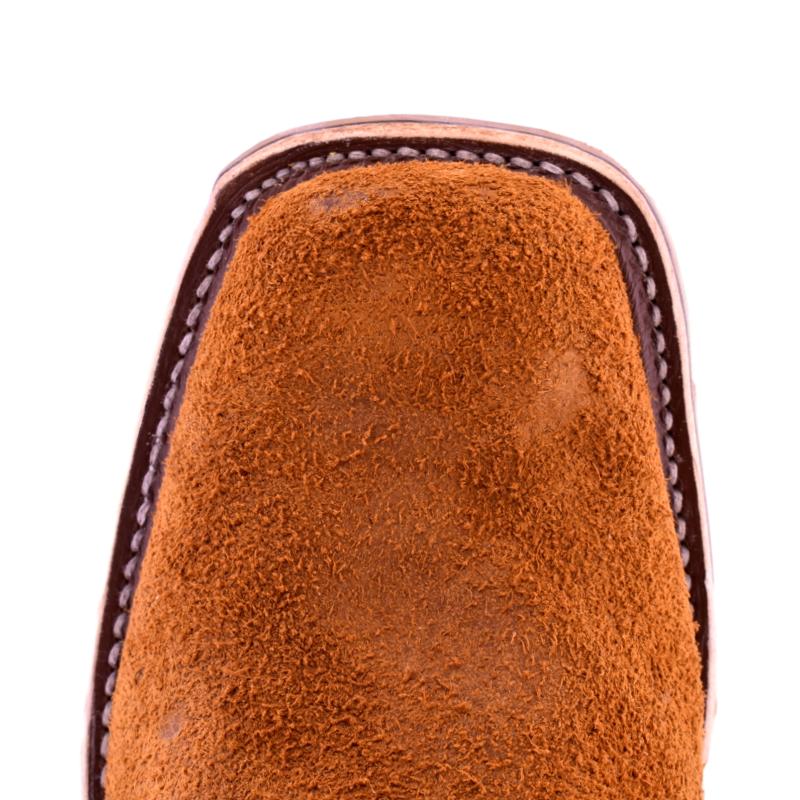 Top view Olathe Boot Co. | All-Over Rust Crazy Horse Roughout Boot
