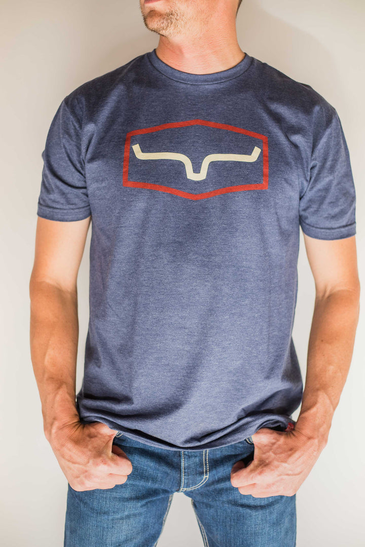 front view Kimes Ranch |  Navy Replay Silk Tee