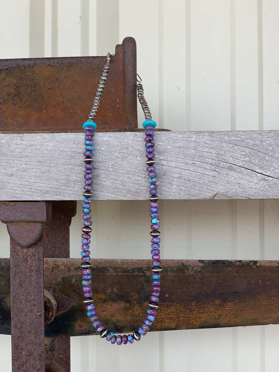 20” Beaded Purple Mohave Turquoise Necklace.