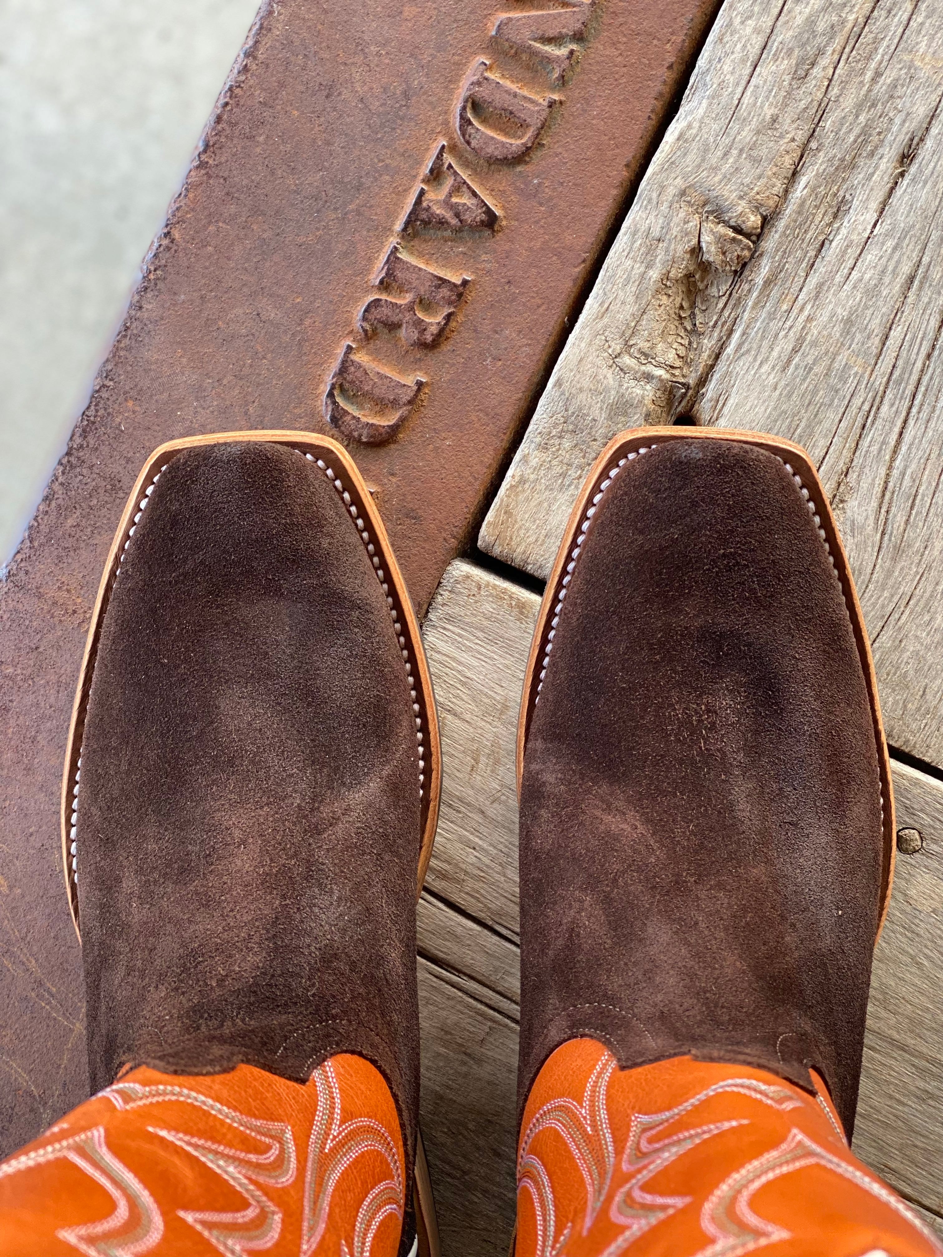 Horse Power Top Hand | Chocolate Suede Boot – Outpost Western Store