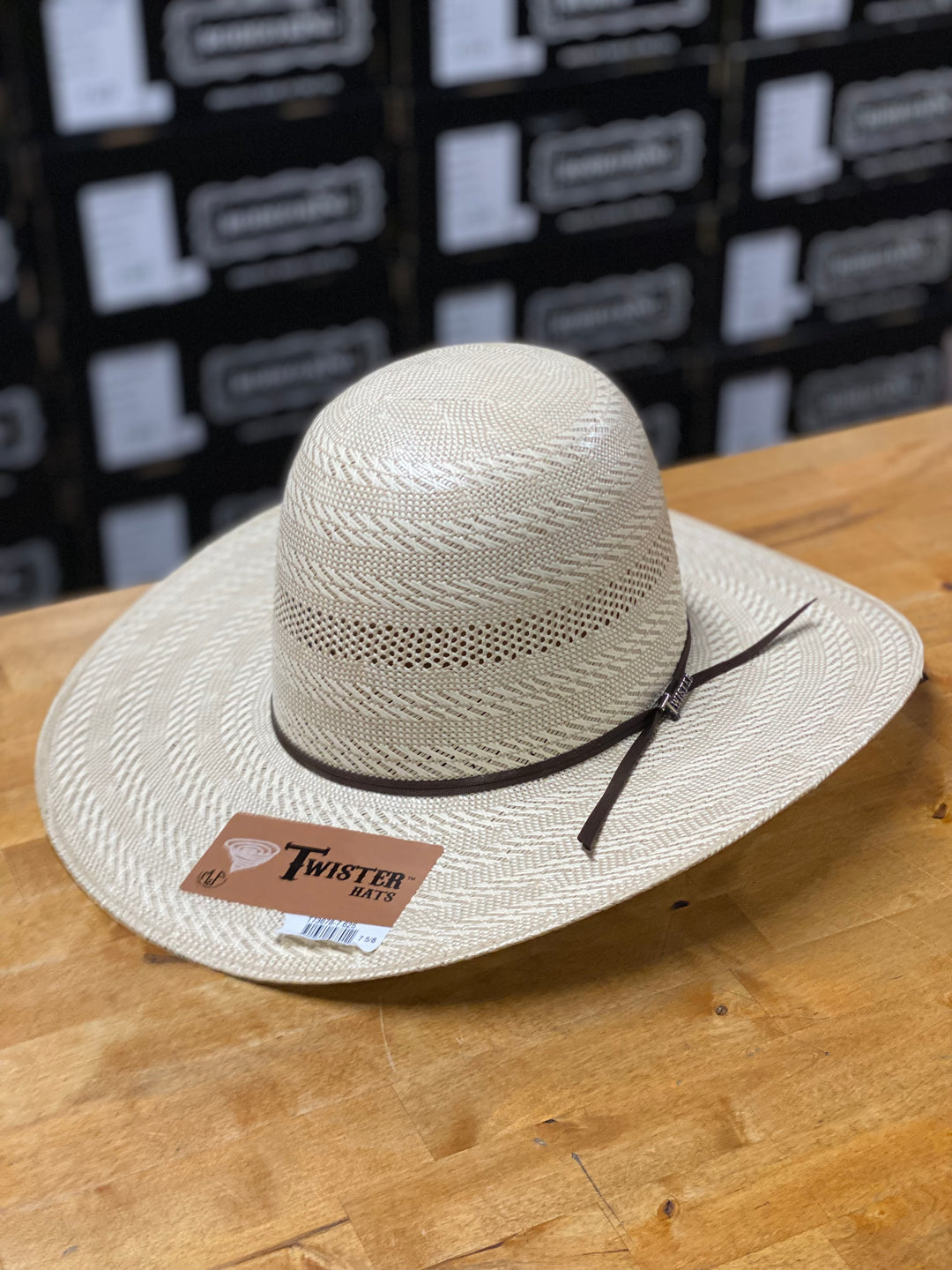 Twister | Open Crown 4 1/4" 2-Tone Shantung Straw Hat
