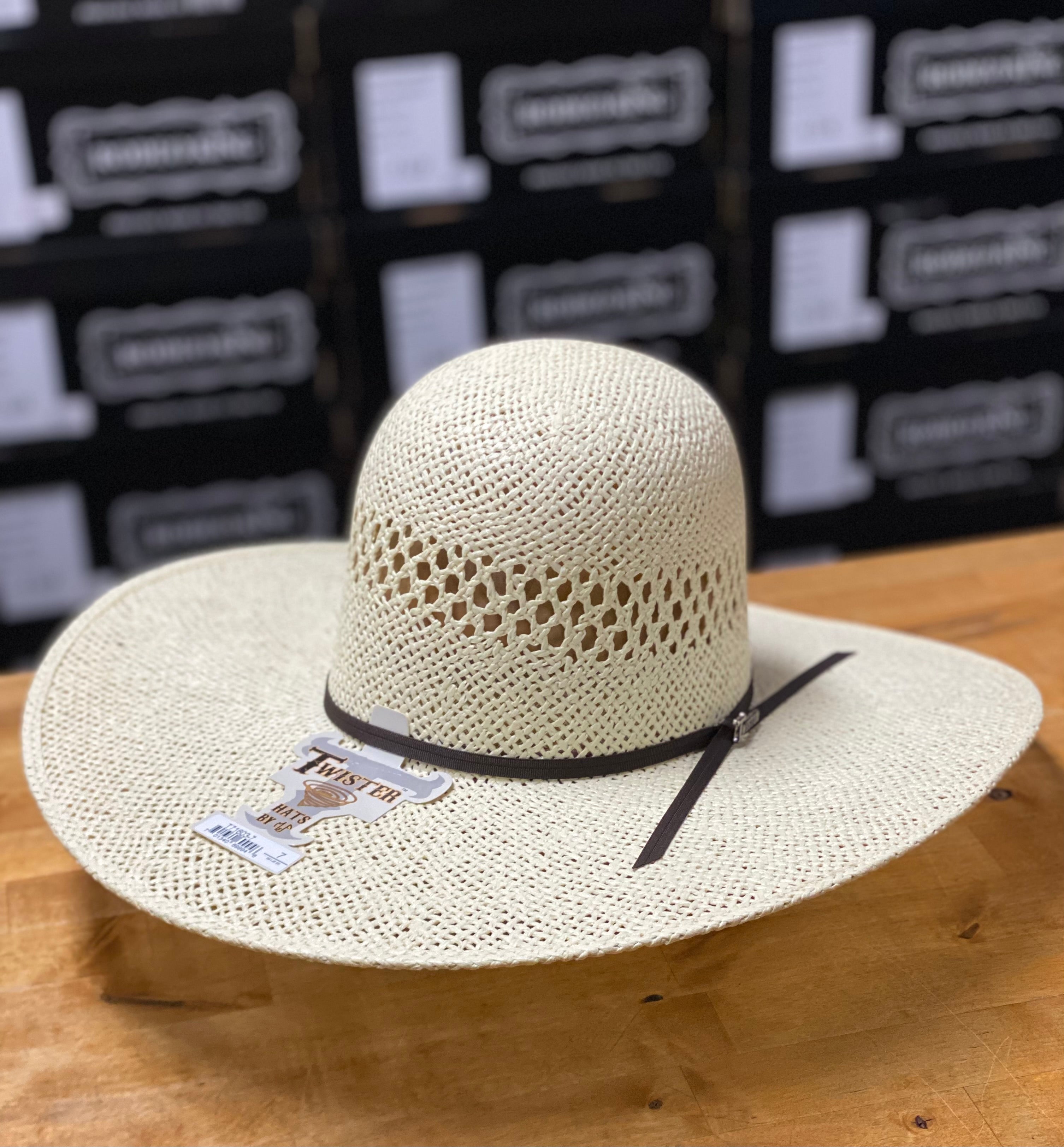 Wide brim store straw cowboy hats