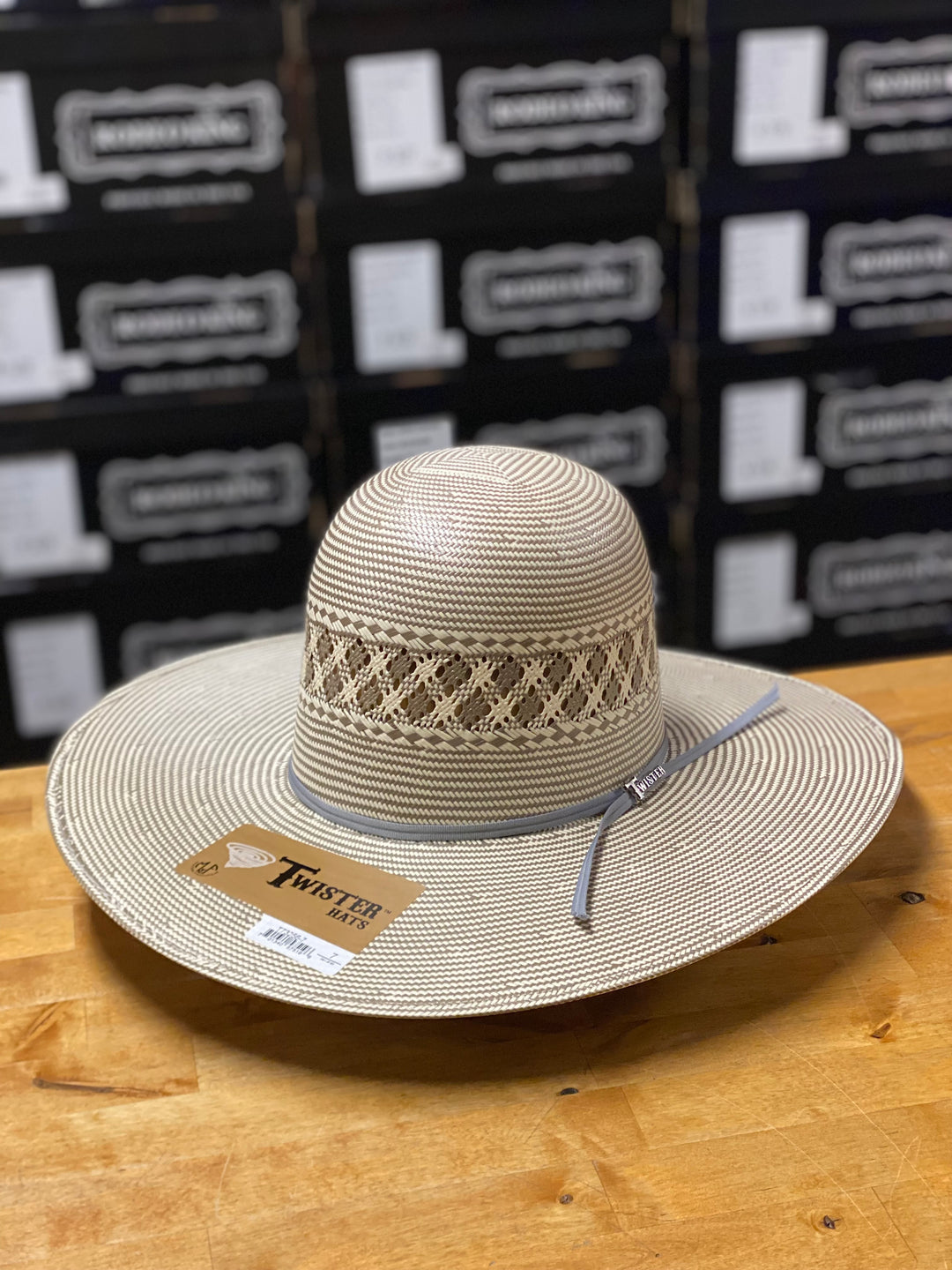 Twister | 20X Open Crown 4 1/2" Grey 2-Tone Straw Hat