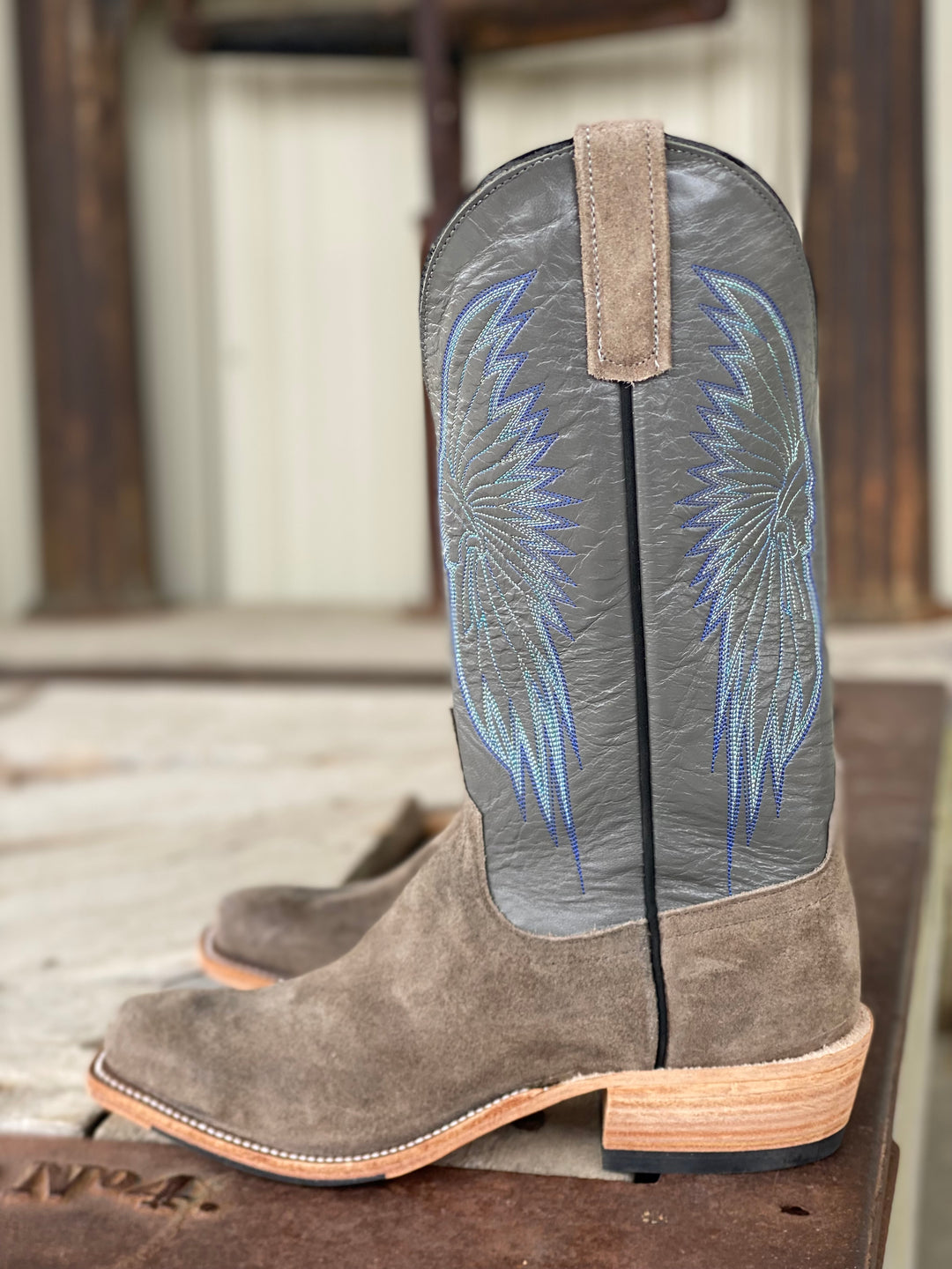 side view Anderson Bean | Stone Waxy Kudu Boot