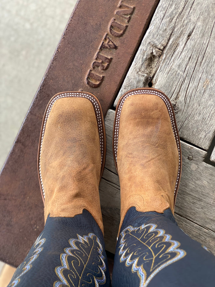 top view Olathe Boot Co. | Dune Rough Rider Boot