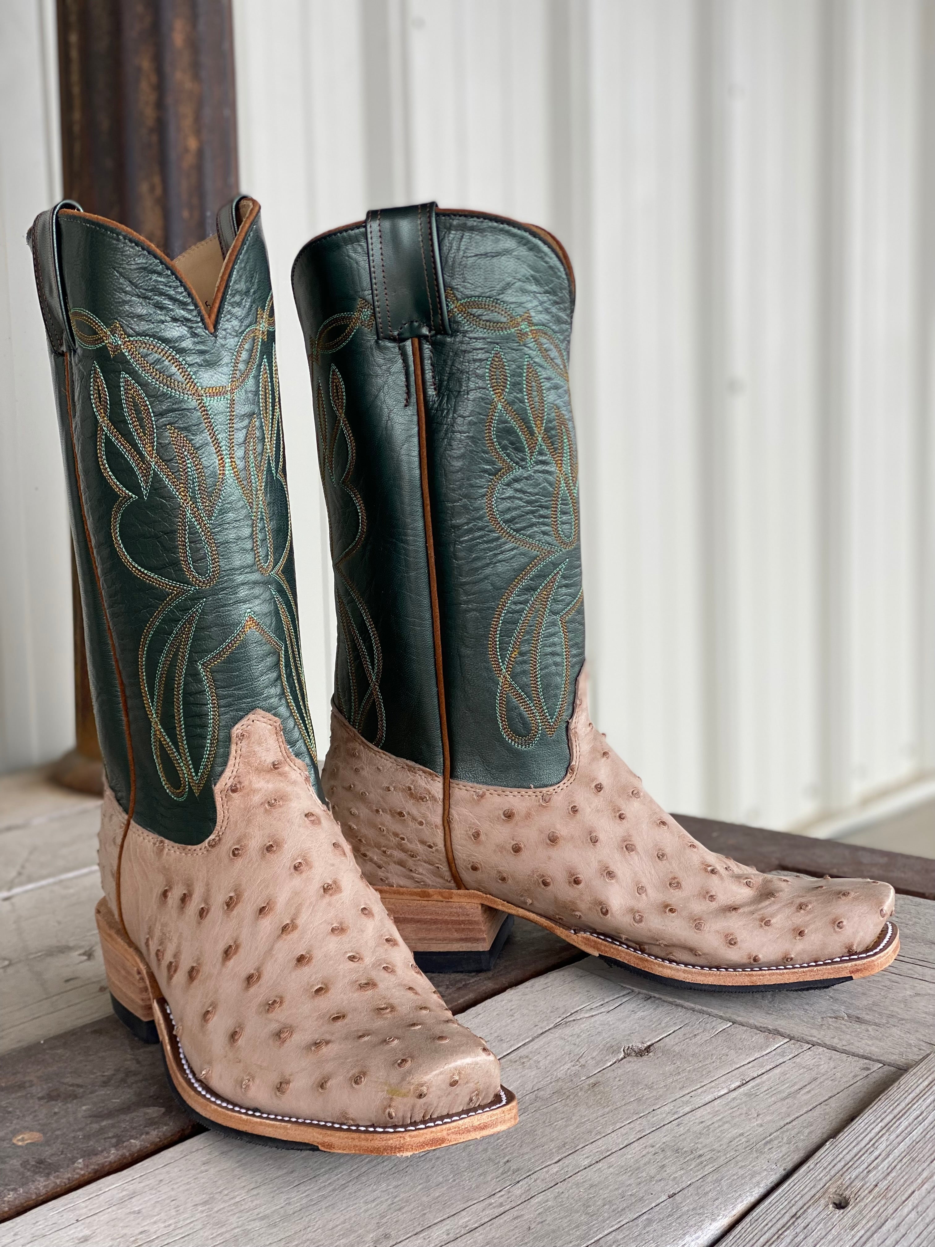 Tan store ostrich boots