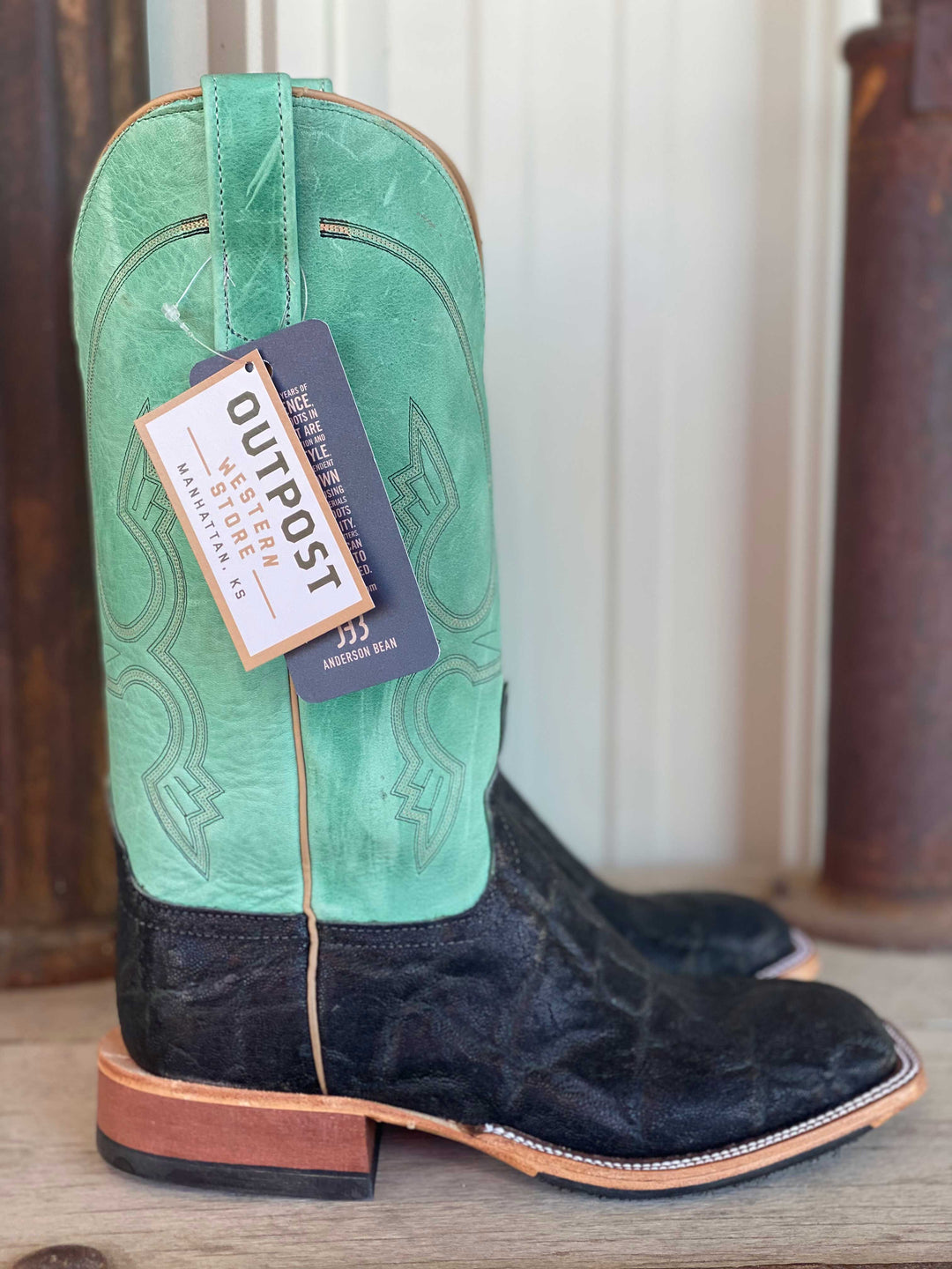 Side View Anderson Bean | Olive Vintage Elephant Boot