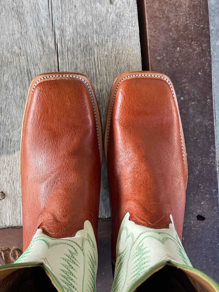 Fenoglio Boot Co. | Cognac Smooth Quill Ostrich Boot