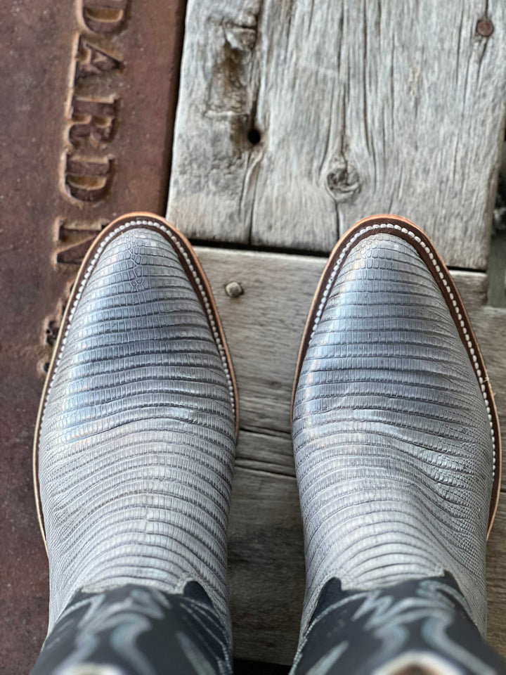 Toe View Olathe Boot Co.  | Grey Lizzard Boot