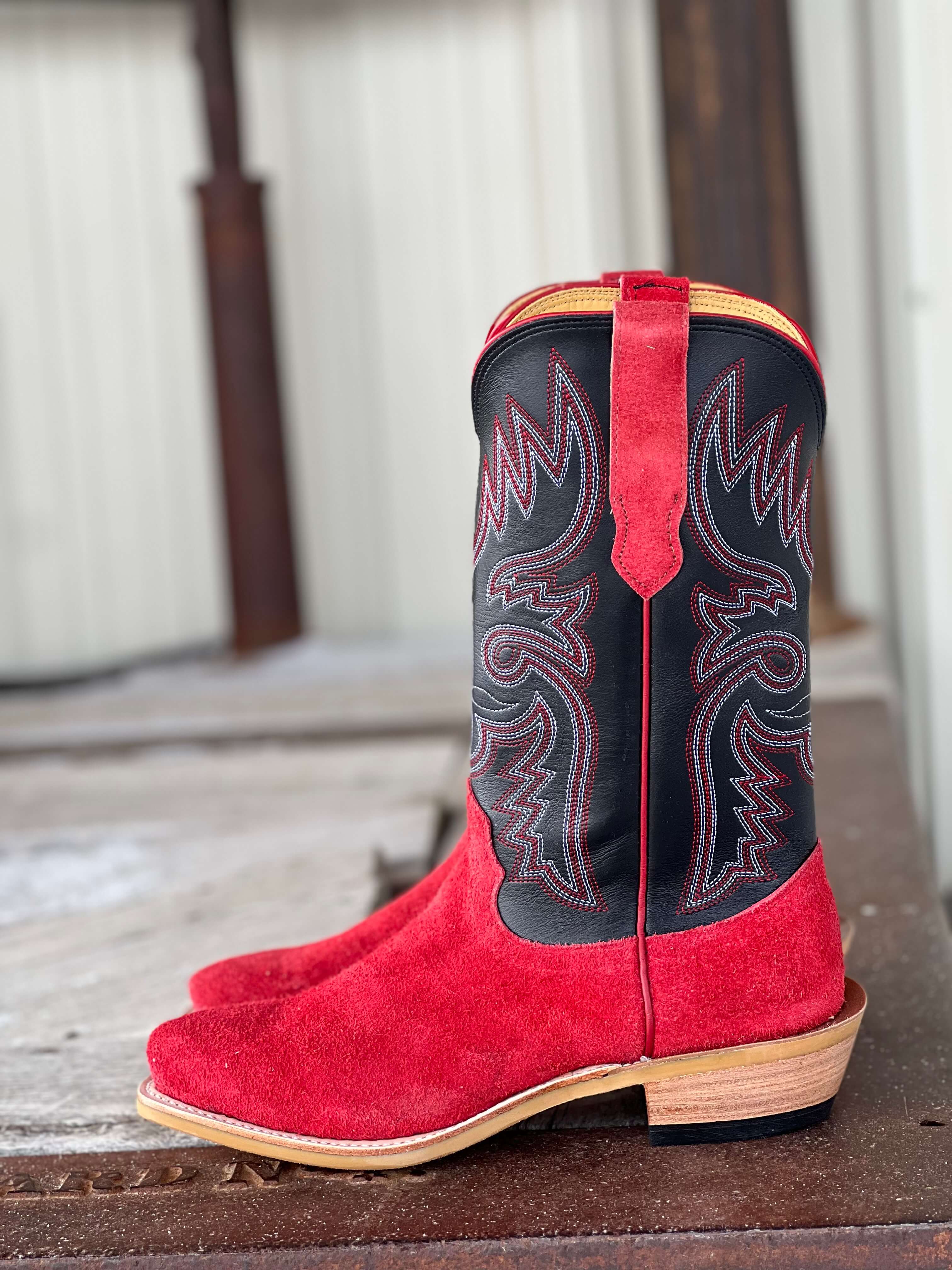 Red on sale boot store