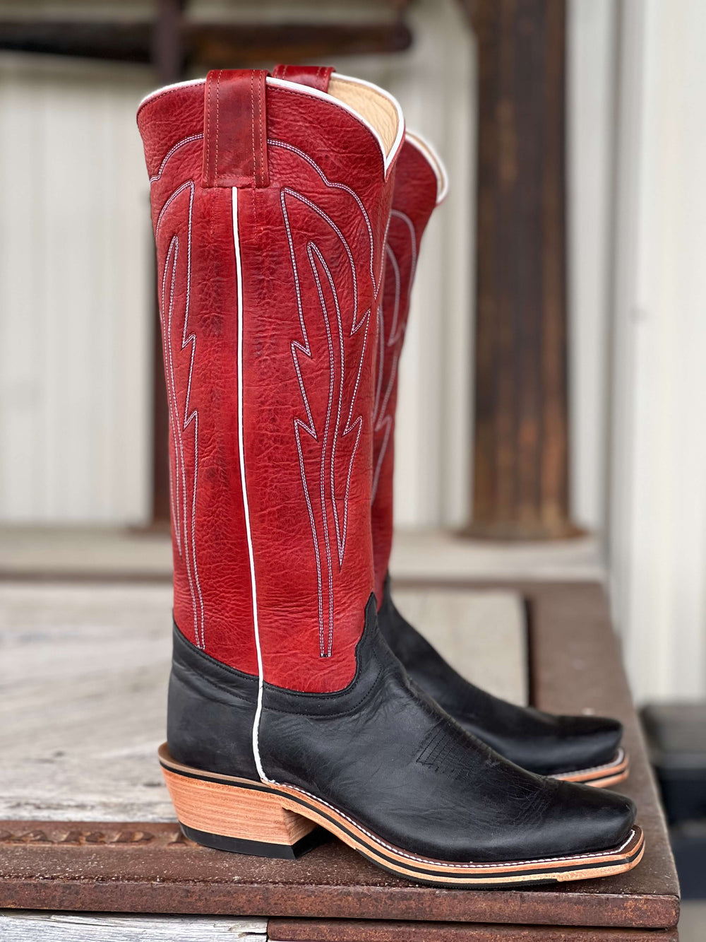 Side View Olathe Boot Co.  | Black Wyoming Tall Top Boot