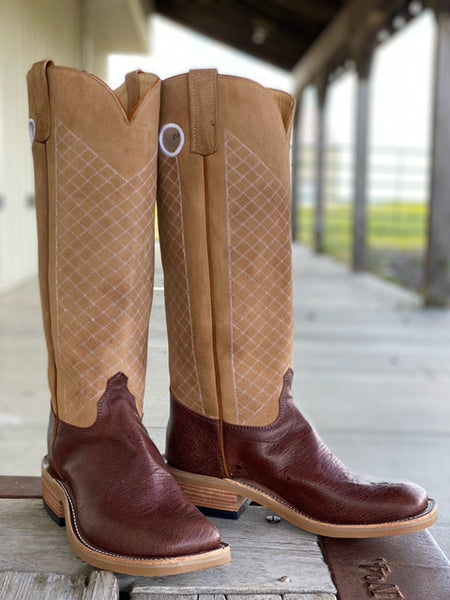 Olathe Boot Co. Kango Tobacco SM Ostrich Tall Top Boot