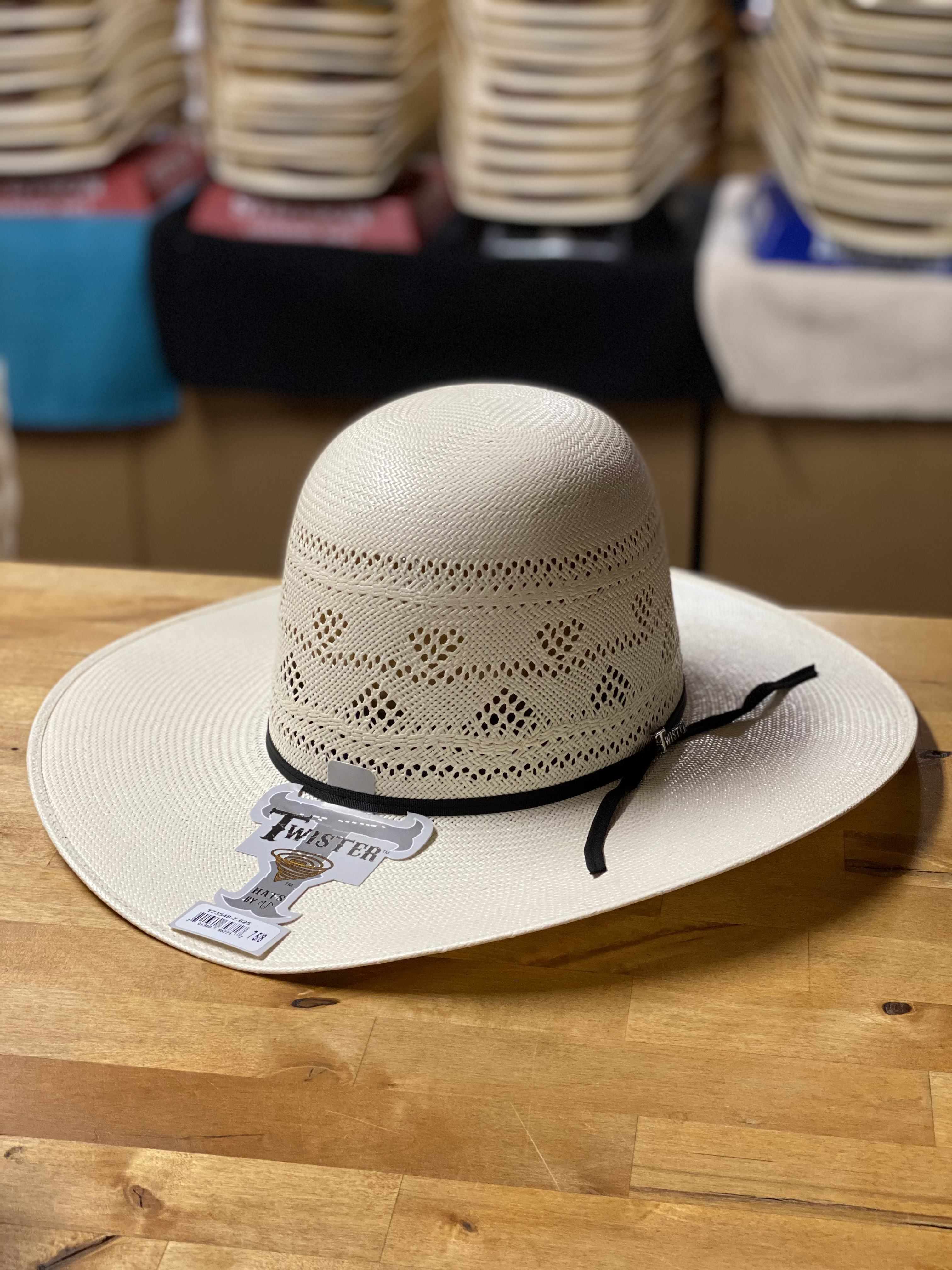 Open crown deals straw cowboy hat